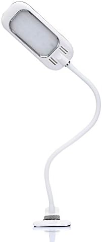 [2 Naissance] Upgraded 2 Dimming Levels, 3 Lighting Modes Adjustable Dimmable Reading LED Desk Lamp/Eye-caring Table Lamps with 24 LEDs, Flexible Clip Lights for Studying, Working, Bedroom(White)
