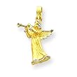 14k Rhodium 3-D Angel Playing the Flute Pendant