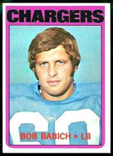 1972 Topps Regular (Football) Card# 89 Bob Babich of the San Diego Chargers Ex Condition
