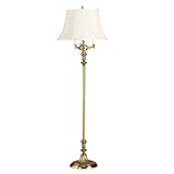 IMAGE OF Kichler Lighting 7377586 New Traditions 61-Inch Portable 6-way Floor Lamp, Oxford Brass with Light Ecru Soft Back Shade
