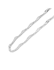 14K White Gold 2mm Singapore Chain Necklace 20"