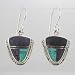 Turquoise, Opal and Bertrandite Inlaid Earrings in Sterling Silver, #10140