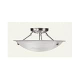 Home-Basics-91 - 3 Light Semi Flush Mount Ceiling Lighting Fixture - Brushed Nickel - B1590