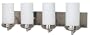 Nuvo Lighting 60/497 Polaris 4-Light Vanity with White Opal Glass Shade, Brushed Nickel