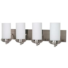 Nuvo Lighting 60 497 Polaris 4-Light Vanity with White Opal Glass Shade, Brushed Nickel by Nuvo
