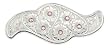 Engraved Hearts and Flowers Barrette with Pink Stones