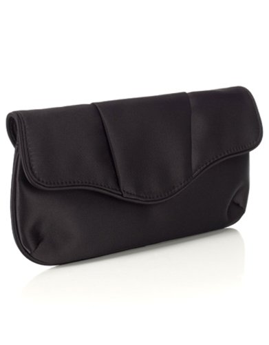 Accessorize Womens Pleated Satin Foldover Clutch
