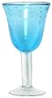 Hand Blown Glass with Aqua Blue Bubbles Water Glass 7"H Set of Four