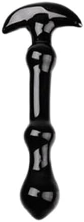 Eforcase Elegant Black Glass Anal Plug Anal Bead Butt Plug Anus Massager Anal Stimulation for Women and Men for Beginner Novice Foreplay Toys/ Crystal Diddo Dildo Dicks Simulation Penis Magic Wand for Female Vagina Masturbation Handjob Massager Adult Toy Can Be Heated and Refrigerated to Excite Orgasm