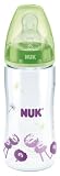Produkt-Bild: NUK 10216104 First Choice+ Babyflasche aus PA 300 ml mit Anti-Colic-Trinksauger Silikon Gr&ouml;&szlig;e 2 M (6-18 Monate) f&uuml;r Milch, Farbe gr&uuml;n