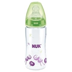 NUK 10216104 First Choice+ Babyflasche aus PA 300 ml mit Anti-Colic-Trinksauger Silikon Gr��e 2 M (6-18 Monate) f�r Milch, Farbe gr�n