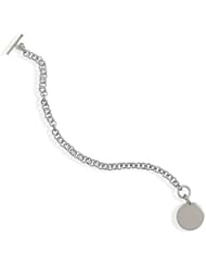 CleverSilvers 7.5 Inch Rhodium Plated Toggle Bracelet With Diamond