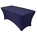 YOUR CHAIR COVERS Rectangular Spandex Table Covers 6ft Fitted Tablecloth Wedding Event Patio Decorations Elastic Fabric Stretch for 6 ft Folding Table (Navy Blue)