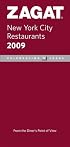 Zagat 2009  New York City Restaurants (Zagatsurvey: New York City Restaurants)
