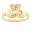 Ladies Irish Claddagh Ring in Solid 10K Yellow Gold Size 6