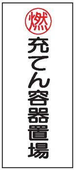 危険物標識 K64(B) 充てん容器置場 鉄板製 600×300mm