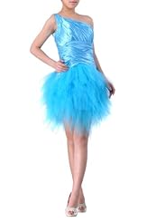 A-line One Shoulder Tulle Knee Length  Dress