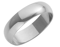 9ct White Gold Ladies 5mm Heavy D-Shape Wedding Ring