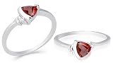 Trillion Cut Garnet Ring Sterling Silver Size 9