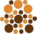 Set of 30 - Chocolate Brown / Nut Brown Circles Polka Dots Vinyl Wall Graphic Decals Stickers