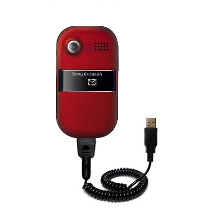 Coiled Power Hot Sync and Charge USB Data Cable w/ Tip Exchange for the Sony Ericsson z320a - Gomadic Brand