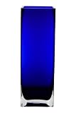 Square Vase, Cobalt Blue Glass. H-12, Open 4 x 4 (6 pcs) - Heavy and Thick Glass