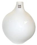 Floral Etched Glass Squat Cloud Vase in White