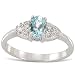 18K White Gold 0.309ct Tourmaline & Diamond Ring - Size N