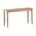 Shaker Sofa Table - Unfinished
