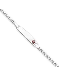 Sterling Silver Childrens Medical ID Bracelet w/Curb Link Length 6"