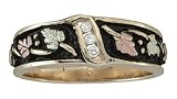 Black Hills Gold Ladies' 10K Antiqued Diamond Wedding Band