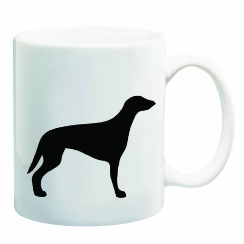 Greyhound Dog - Black Silhouette Design 11 oz Ceramic Coffee Mug cup - 2010 Design - Affordable Gift for your Loved One! Item #DIS-MG-GREY-BL70