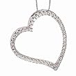 14k White Gold & Diamond Heart Pendant Necklace- 18" (0.34ctw)