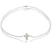 Sterling Silver Textured Cross 9in Anklet