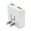PLANEX 「充電万能」 2ポートUSB充電器 ホワイト PL-WUCHG01 Xperia,ウォークマンNW-X1060,X06HT,iPod,iPhone 3G/3GS/4, PSP, DS, DSLite, DSi 対応USB ACアダプタ (海外対応)