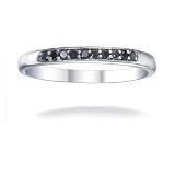 1/10 CT Black Diamond Ring 10K White Gold (Available In Sizes 5 - 10)