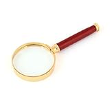 uxcell 拡大鏡 マグ二ファイア 取り外し可能なローズウッドハンドル 50ｍｍ 手レンズルーペ5X メタル