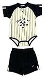 New York Yankees Pinstripe Infant Baby Boy Bodysuit & Shorts Set