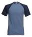 DMTS BASEBALL T-SHIRT SHORT SLEEVE STEEL BLUE / DEEP NAVY IN COLOUR XXL (47 - 49 inch chest)