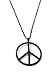 Matte Black Rhinestone Peace Sign Necklace Jewelry