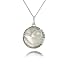 Sterling Silver Marcasite and Mother-Of-Pearl Dove Disc Pendant, 18