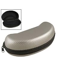 Gray Textured Faux Leather Surface Zipper Closure Glasses Case Holder by uxcell