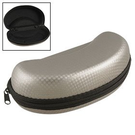 Click here to buy Gray Textured Faux Leather Surface Zipper Closure Glasses Case Holder by uxcell.