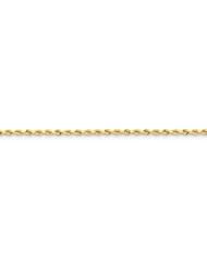 14k Yellow Gold 7in 2.5mm D/C Rope with Lobster Clasp Chain Bracelet