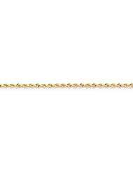 14k Yellow Gold 16in 2.5mm D/C Rope with Lobster Clasp Necklace Chain