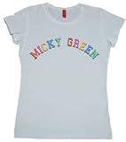 T-shirt Micky Green blanc forme femme M (T-Shirt taille Medium)