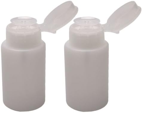 2 Pack Nail Art Liquid Container Bottle Pump Dispenser Polish Remover Cleaner Empty Bottle Makeup
