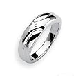 Diamond and Sterling Silver Ladies Ring (Sizes 6-8)