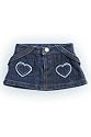 20145-Blue Jean Heart Skirt Clothes for 14" - 18" Stuffed Animals and Dolls