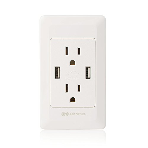 Cable Matters® Tamper-Resistant Duplex Receptacle with Dual USB Charging Ports